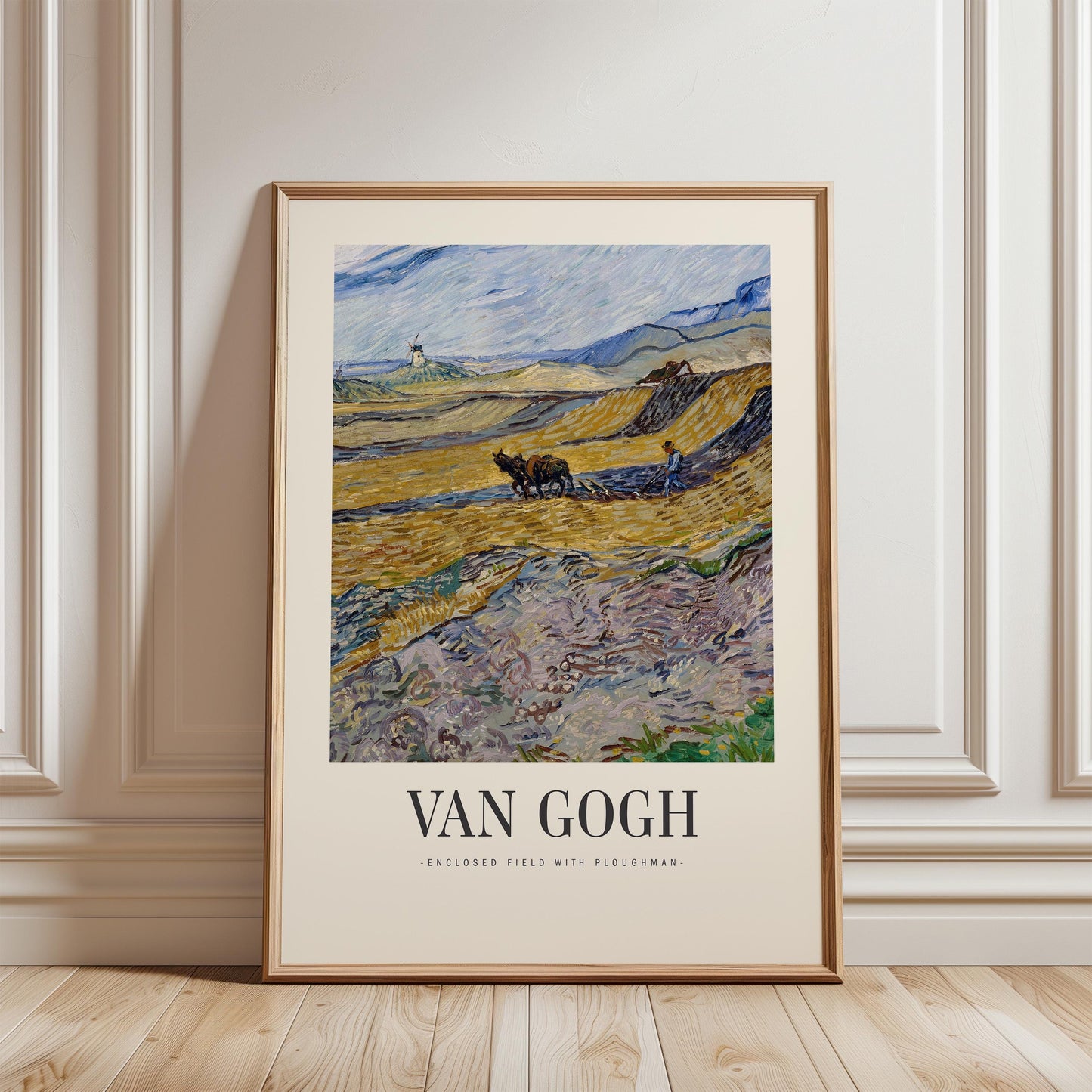 Van Gogh - Enclosed Fields with Ploughman