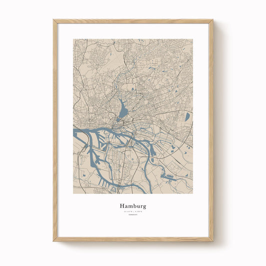 Hamburg City Map Print