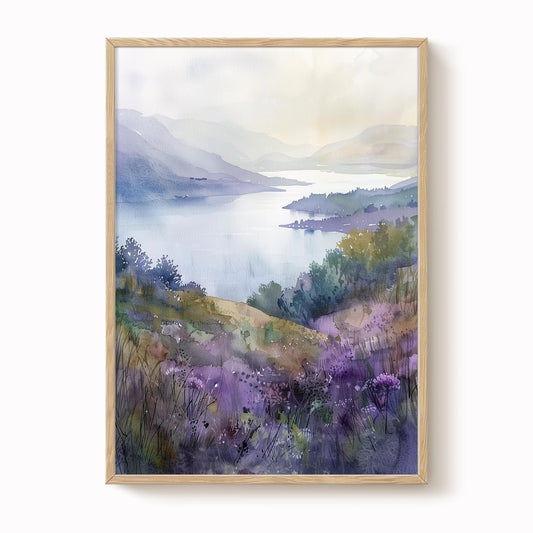 Loch Lomond Watercolour Scottish Landscape Print