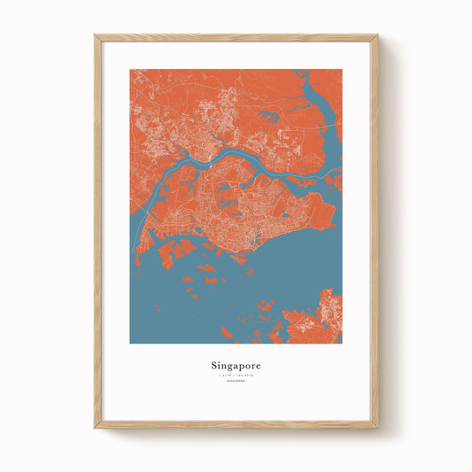 Singapore Map Print