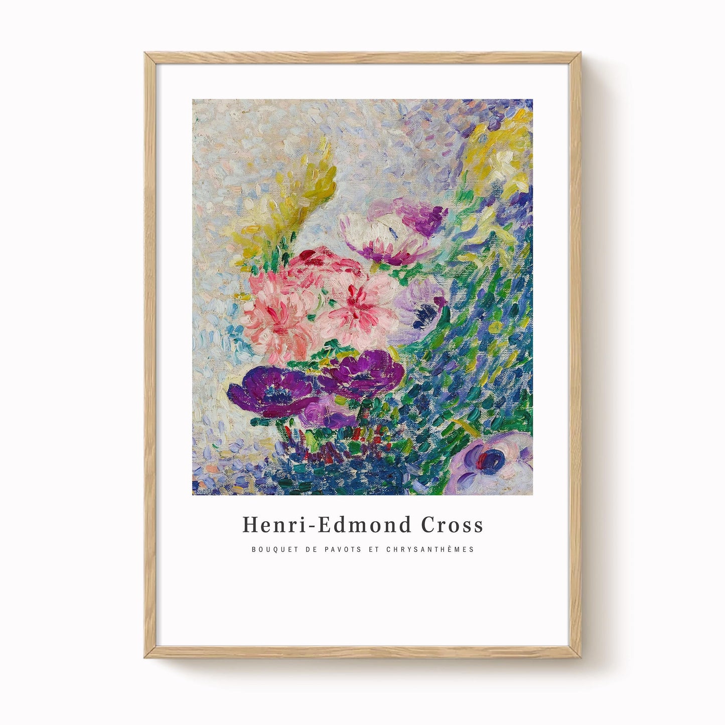 Henri-Edmond Cross - Bouquet of Poppies and Chrysanthemums Print