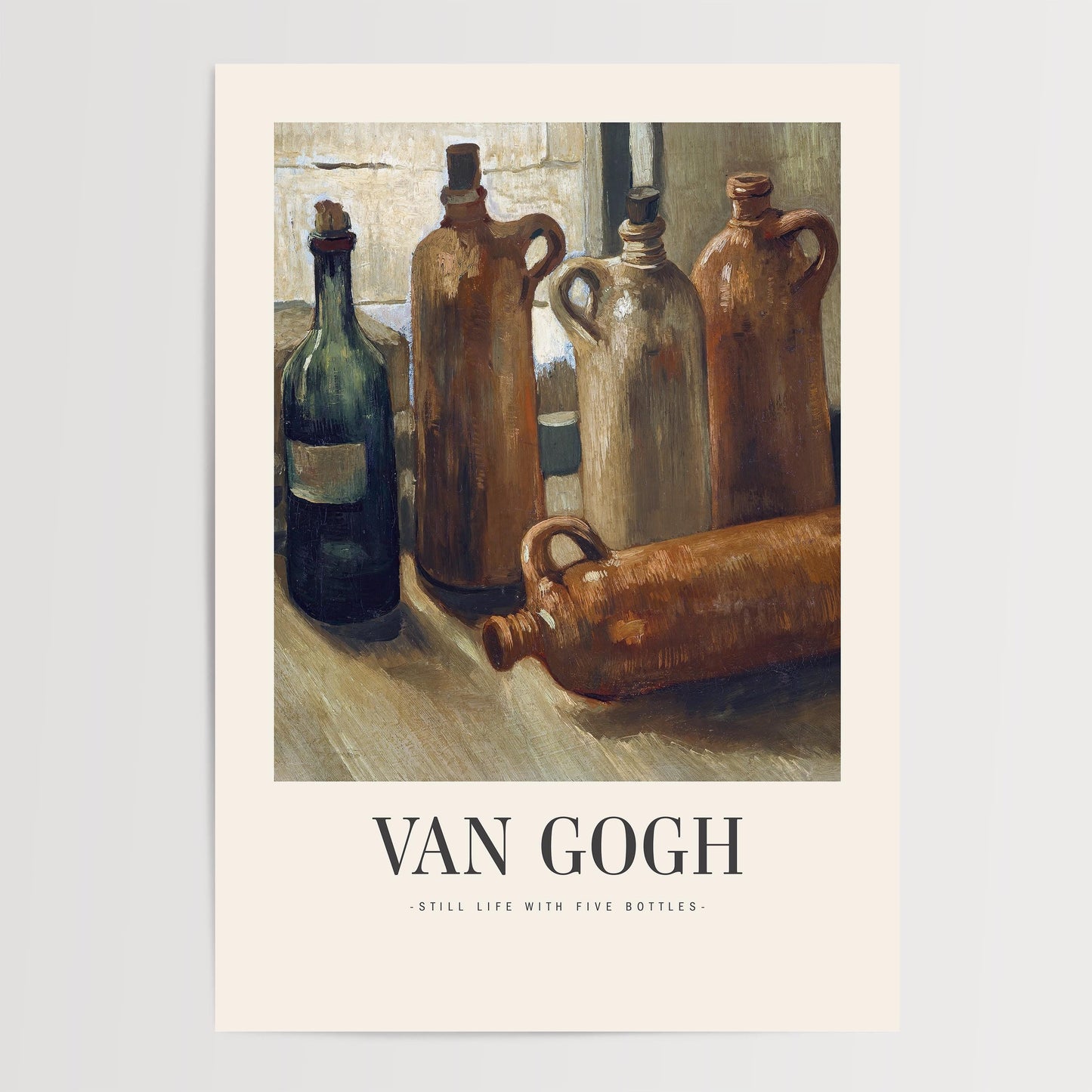 Van Gogh - Still Life with Five Bottles Print