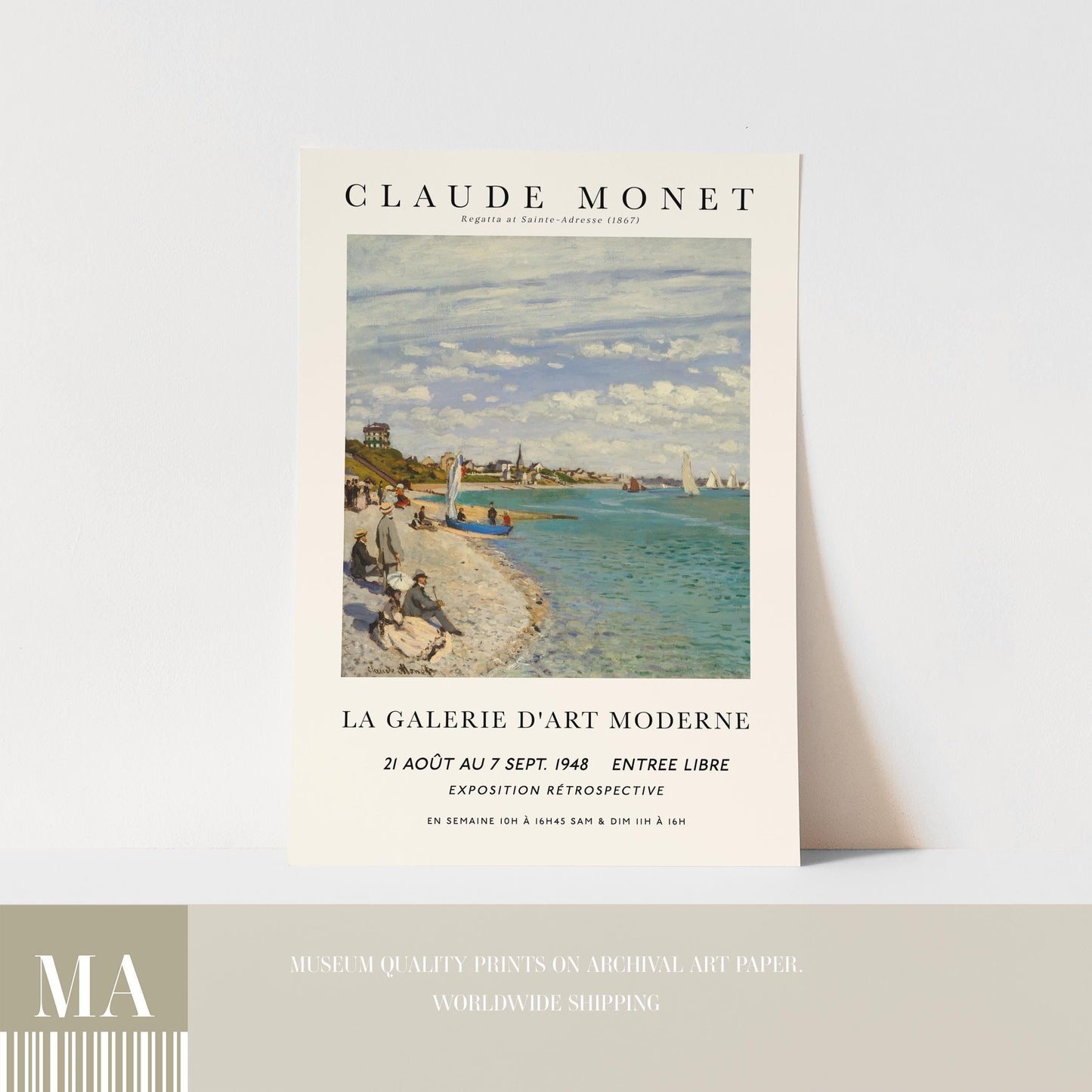 Monet - Regatta at Sainte-Adresse Print