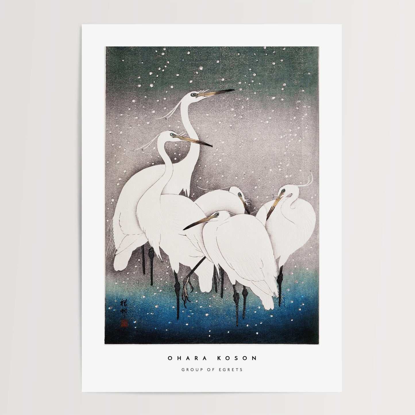 Ohara Koson - Group of Egrets Print