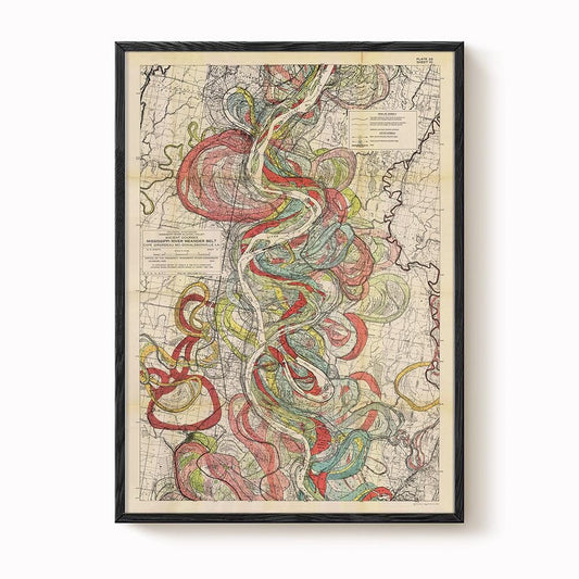 Harold Fisk Mississippi River Map Print, Vicksburg to Natchez, Plate 22, Sheet 10