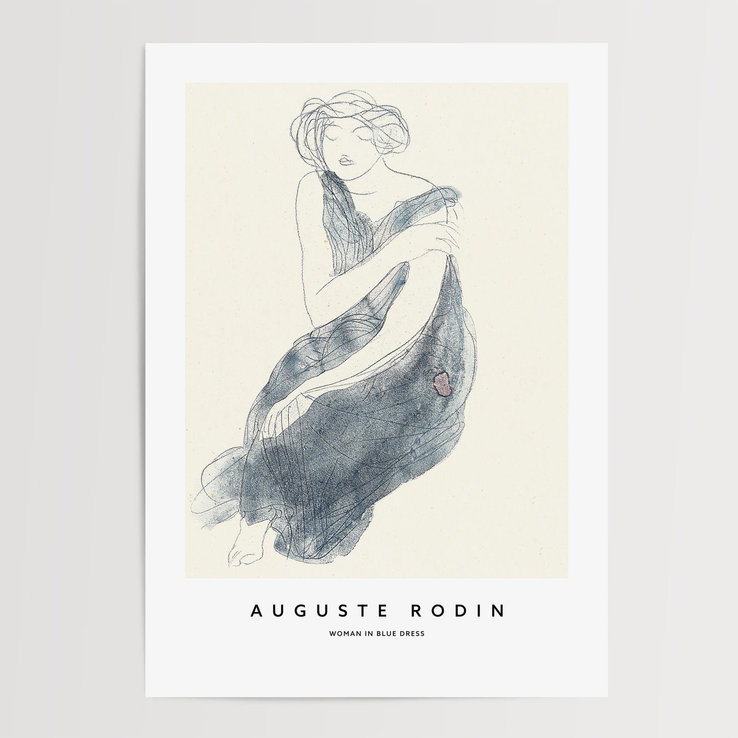 Auguste Rodin - Woman in Blue Dress Print
