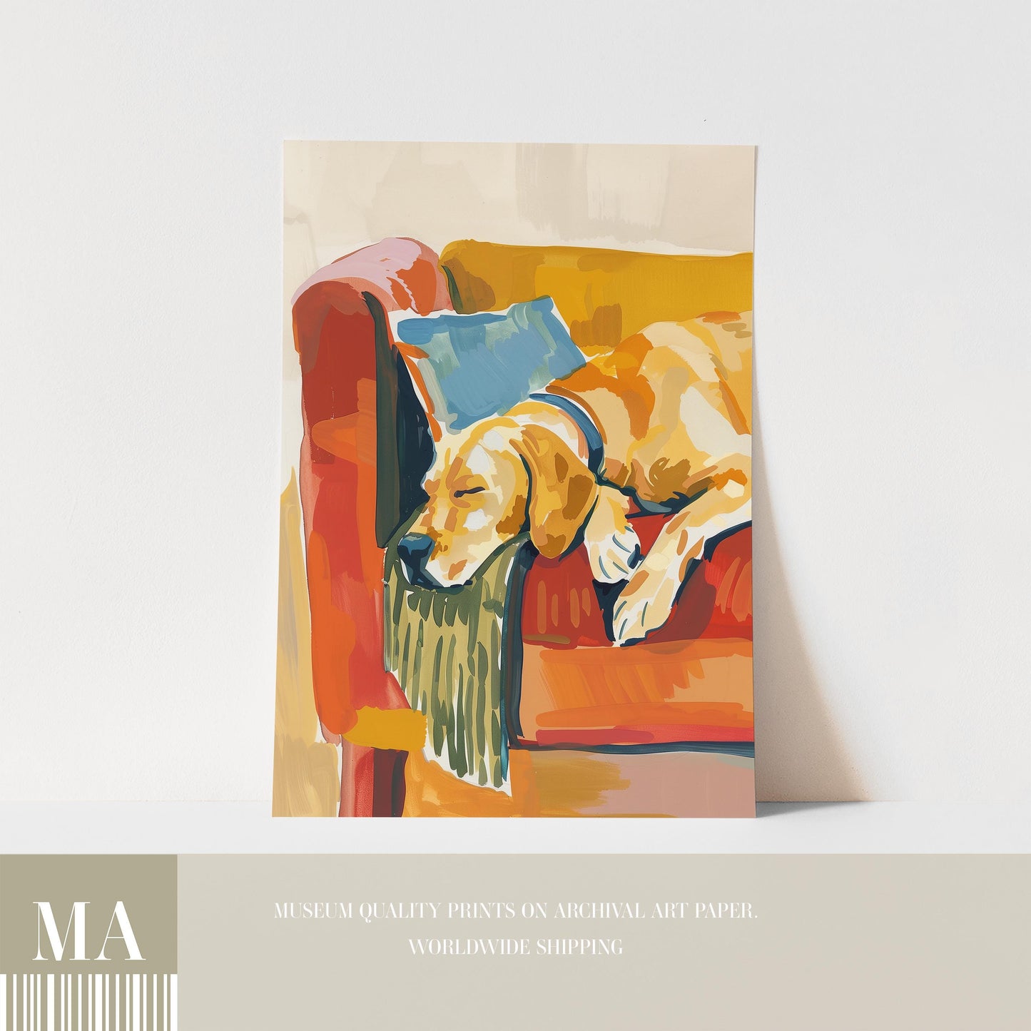 Golden Labrador Dog Print