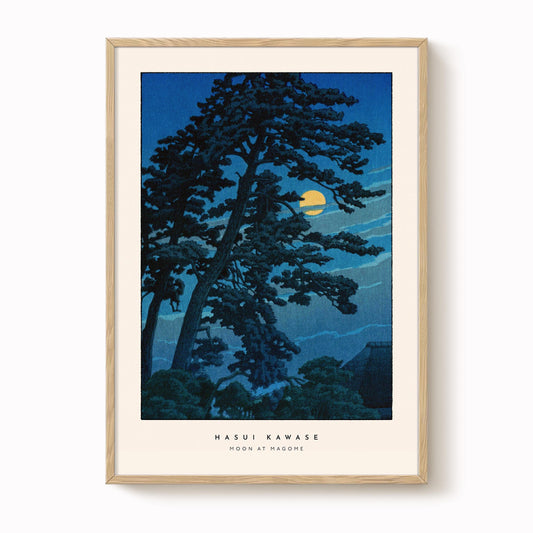 Hasui Kawase Moon At Magome Print