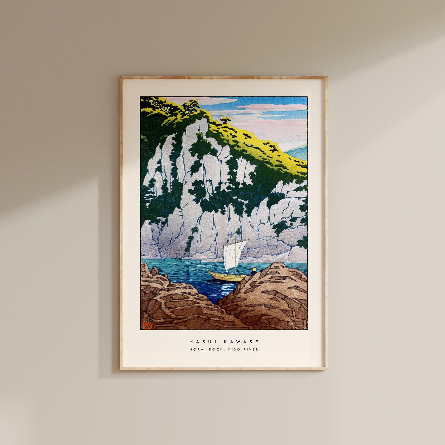 Hasui Kawase - Horai Rock, Kiso River Print