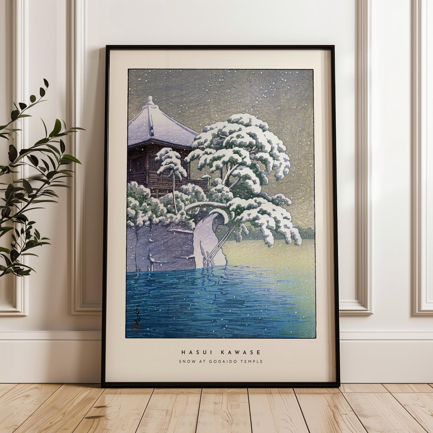 Hasui Kawase - Snow At Godaido Temple Print