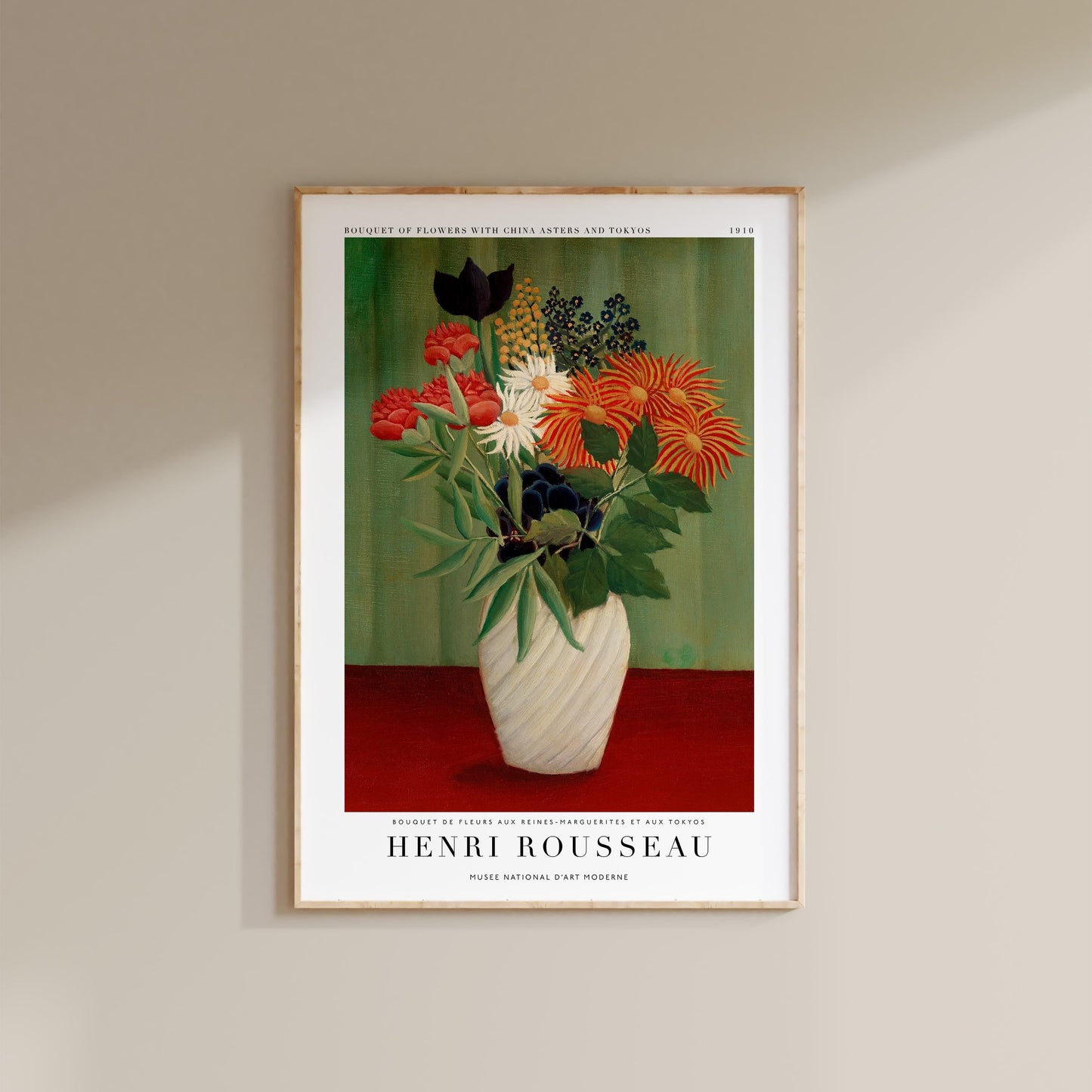 Henri Rousseau - Bouquet of Flowers with China Asters and Tokyos Print