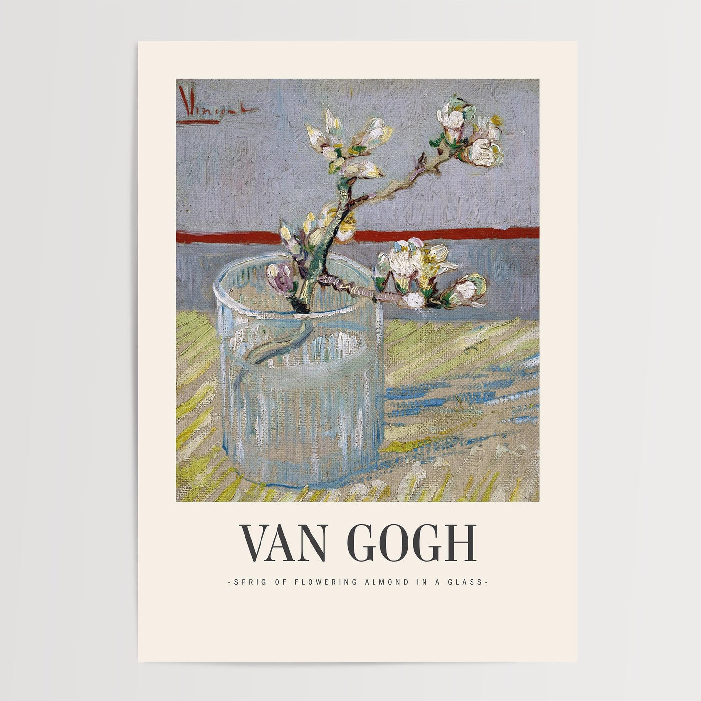 Van Gogh - Sprig of Flowering Almond In A Glass Print