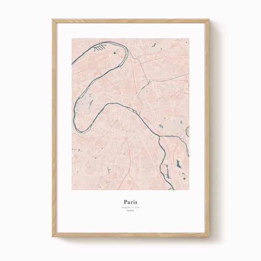 Paris City Map Print