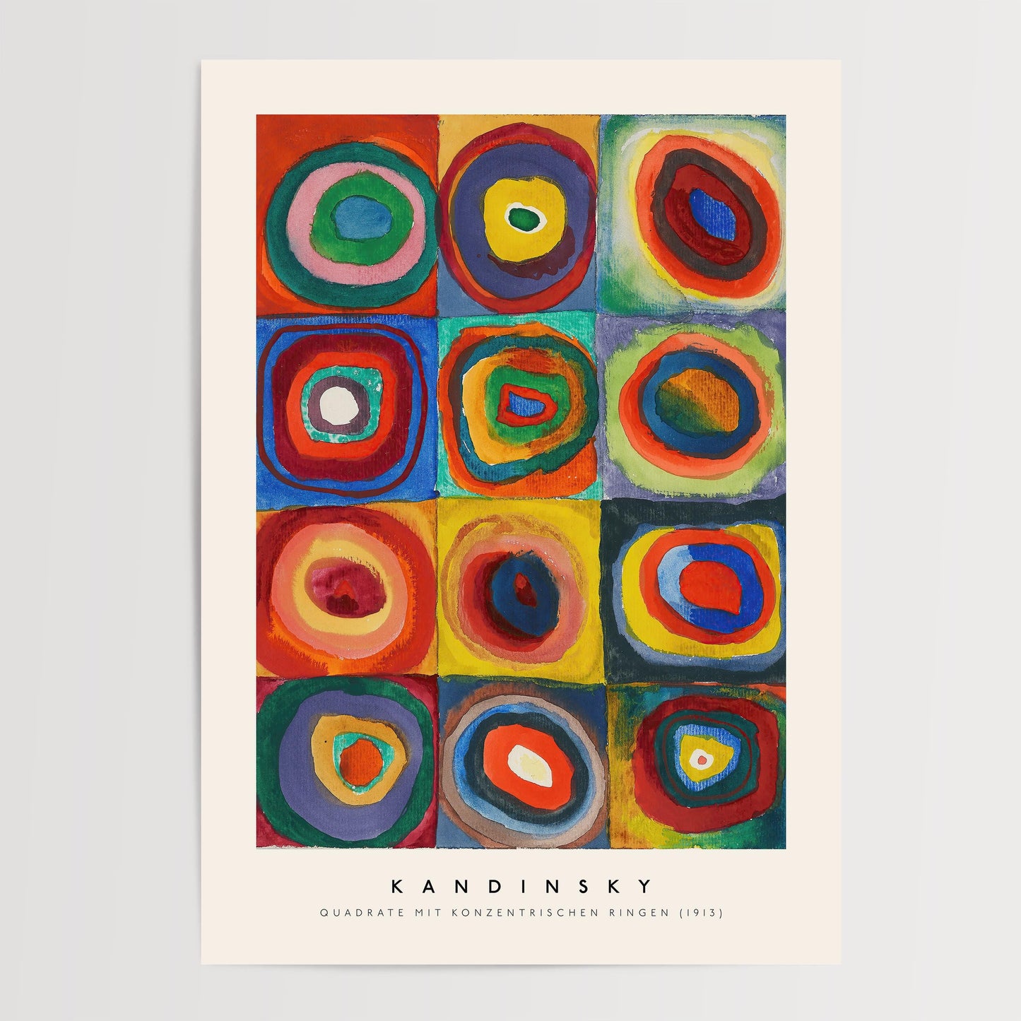 Kandinsky - Quadrate mit konzentrischen Ringen Print