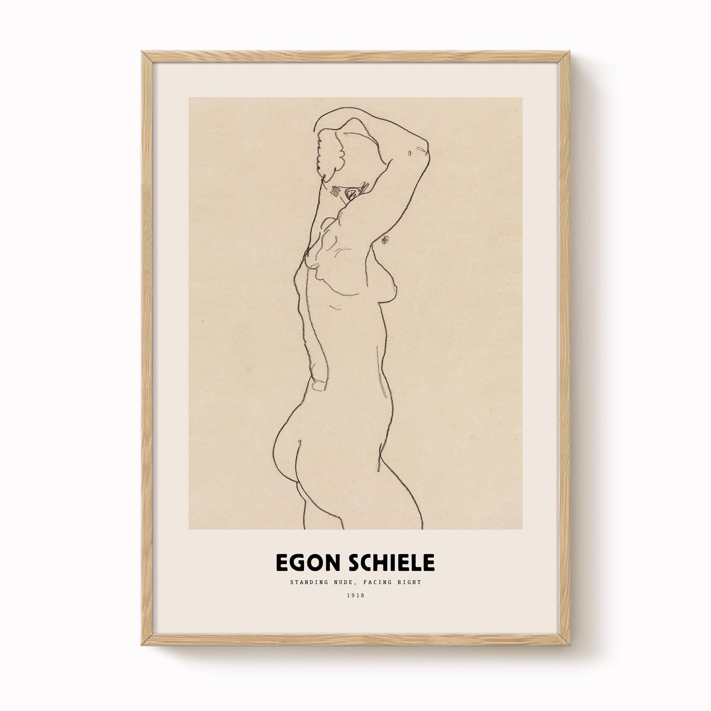 Egon Schiele - Standing Nude, Facing Right Print
