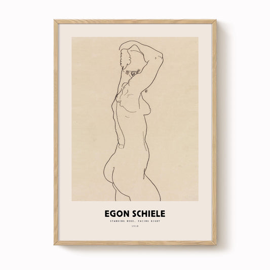 Egon Schiele - Standing Nude, Facing Right Print