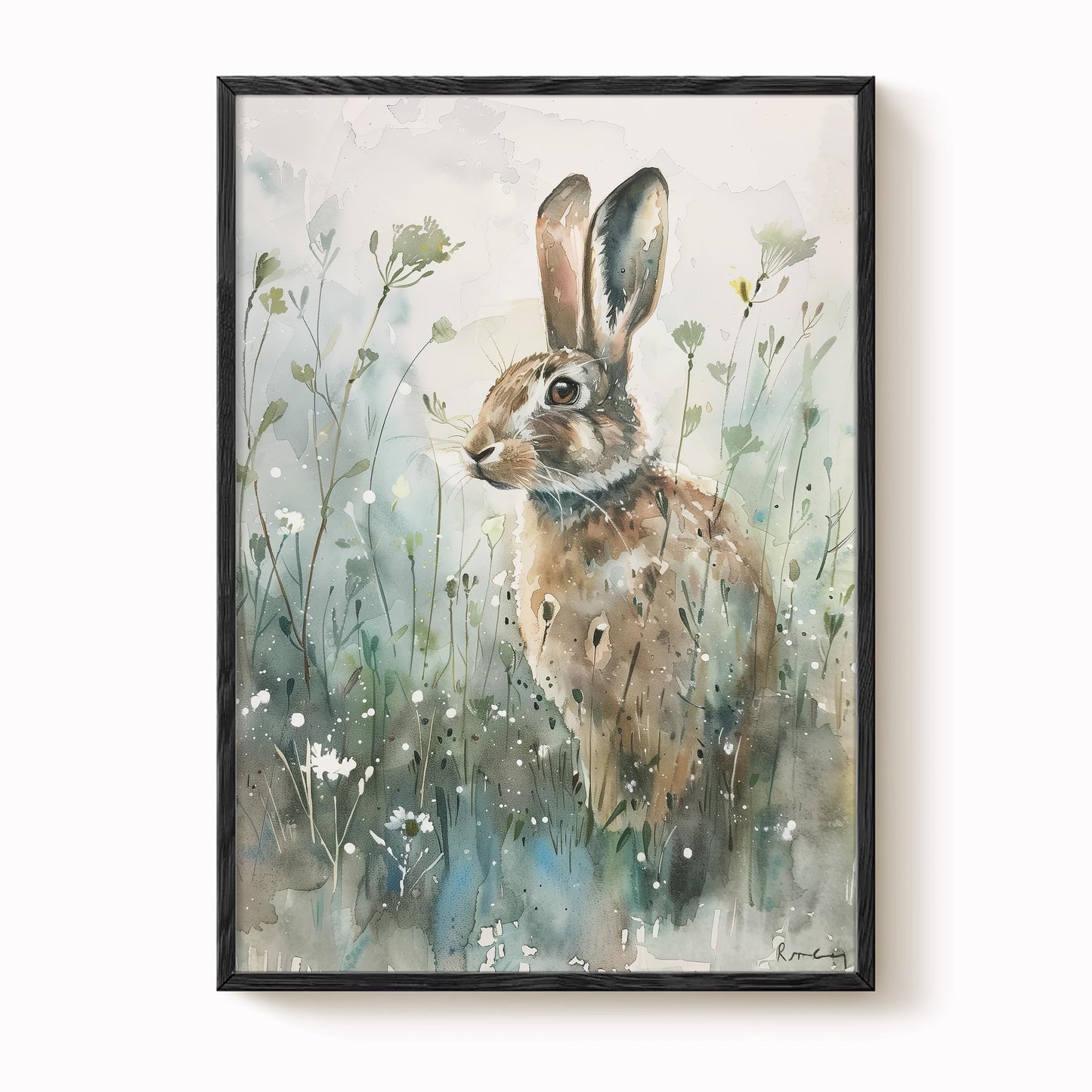 Hare in Wildflower Meadow Print