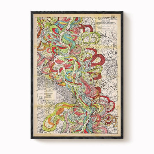 Harold Fisk Mississippi River Map Print, Memphis to Helena, Plate 22, Sheet 6