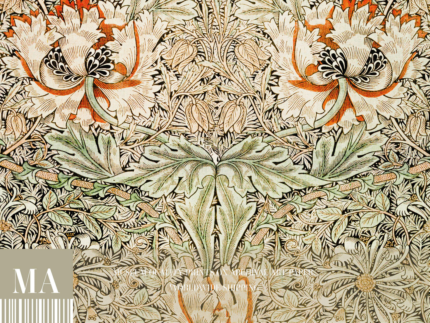William Morris - Honeysuckle Pattern Print