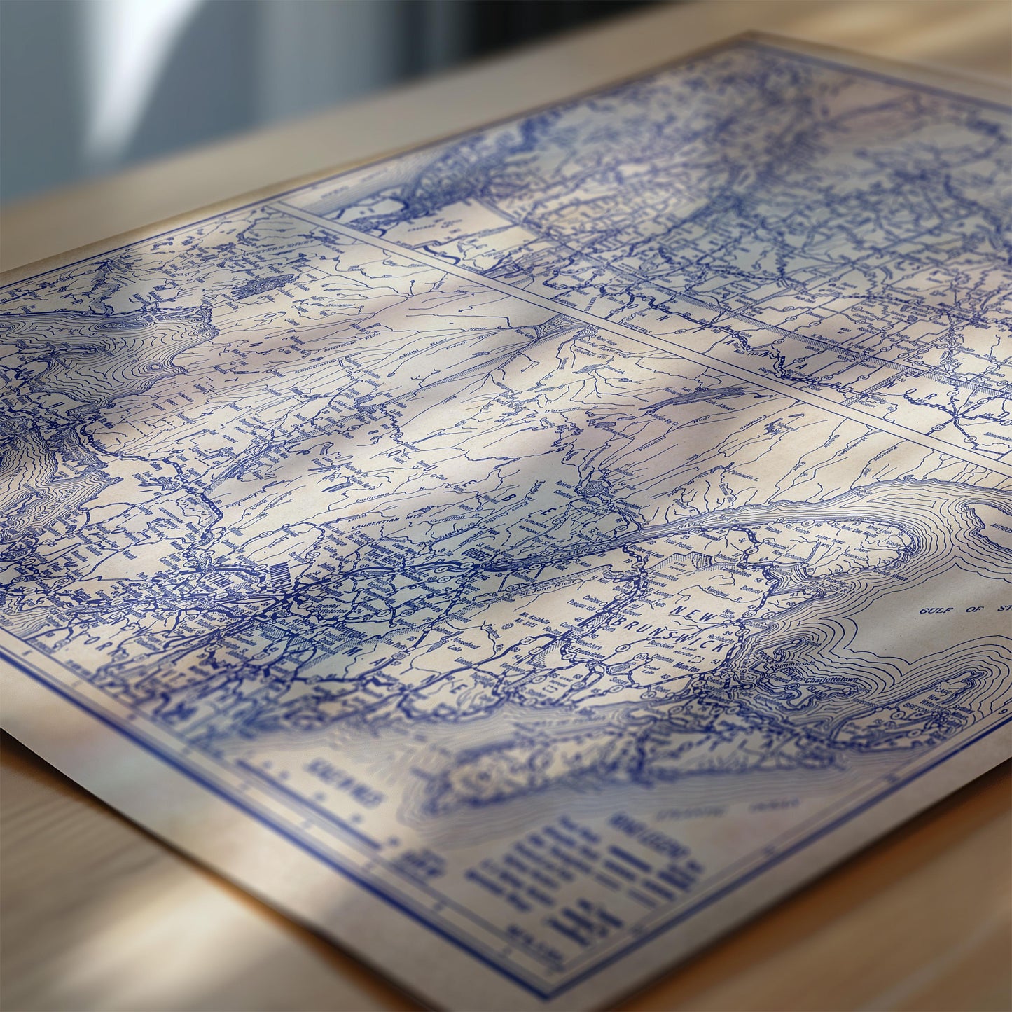 The image is a close-up of a detailed map of a region, with various geographical features and labels visible.