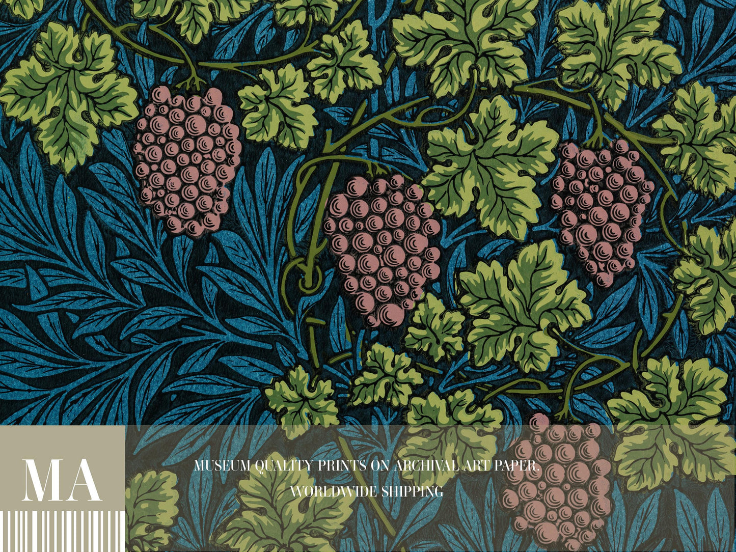 William Morris - Exhibition Poster Vine Pattern Print