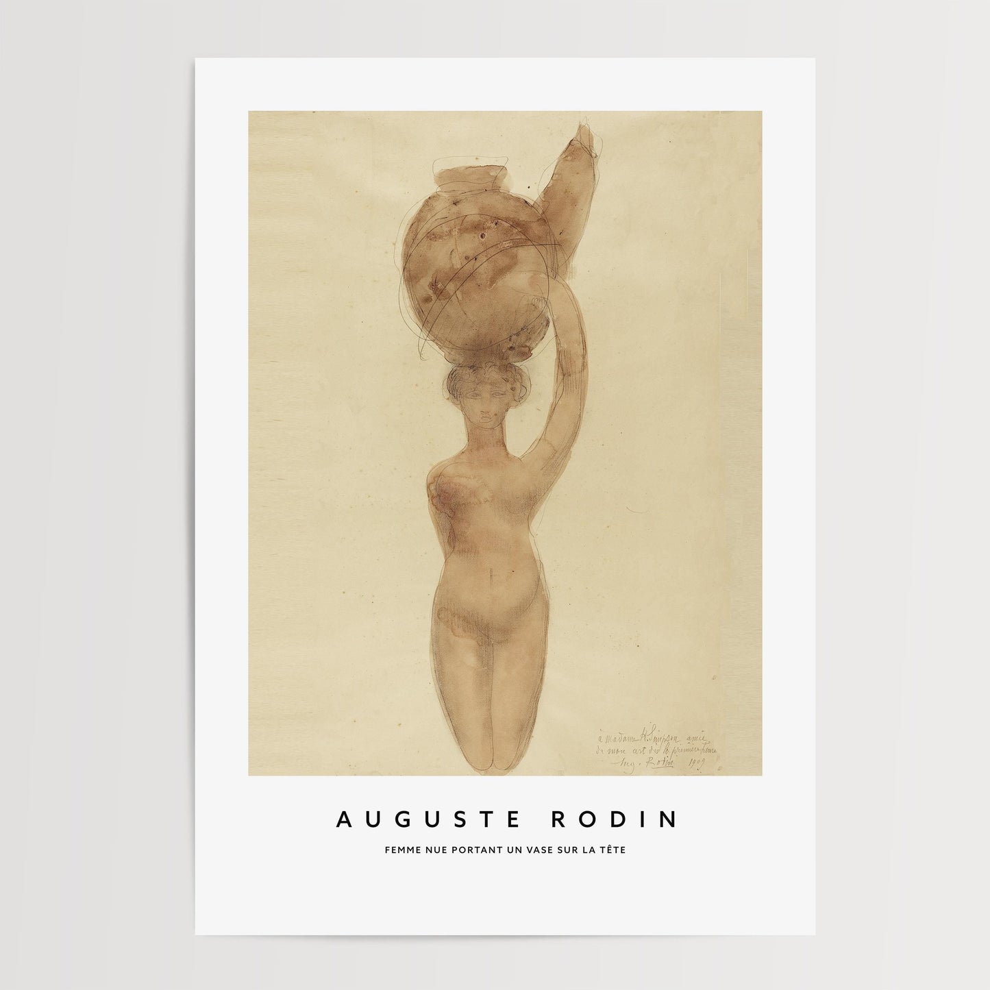 Auguste Rodin - Nude Woman Carrying Vase on Head Print