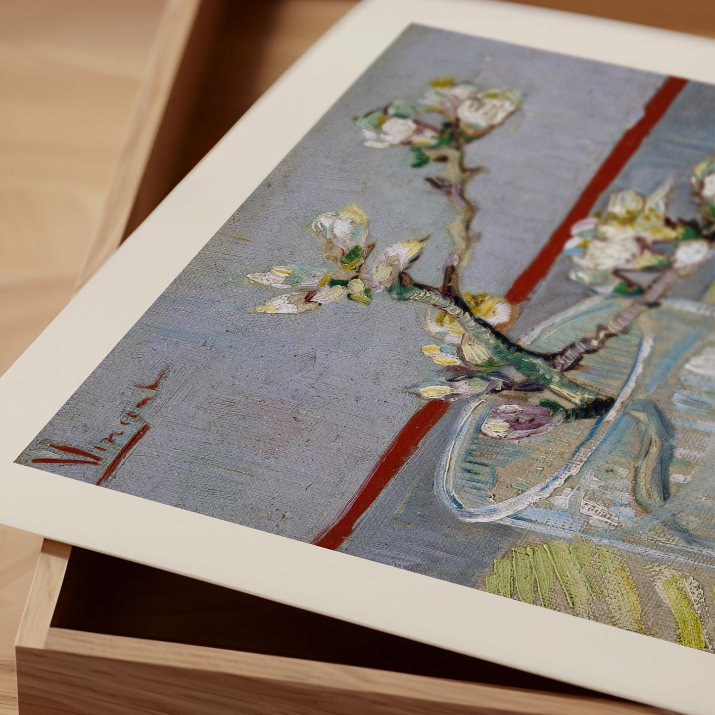 Van Gogh - Sprig of Flowering Almond In A Glass Print