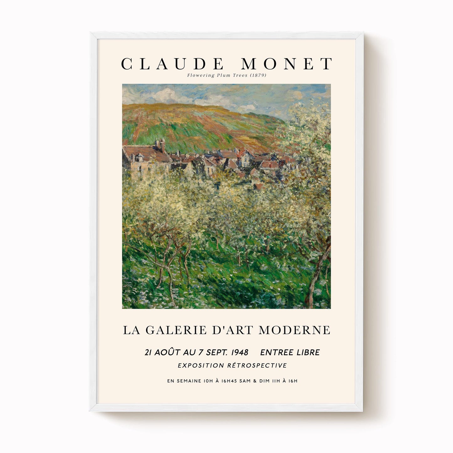 Monet - Flowering Plum Trees Print