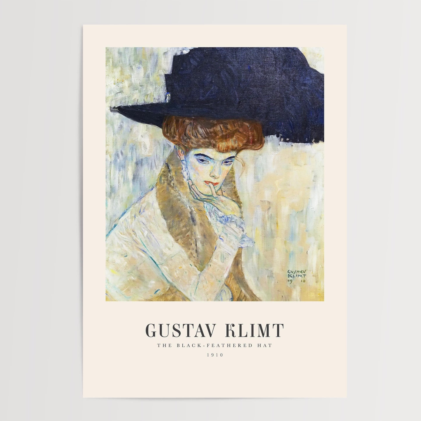 Gustav Klimt - Lady with Black Feather Hat Print