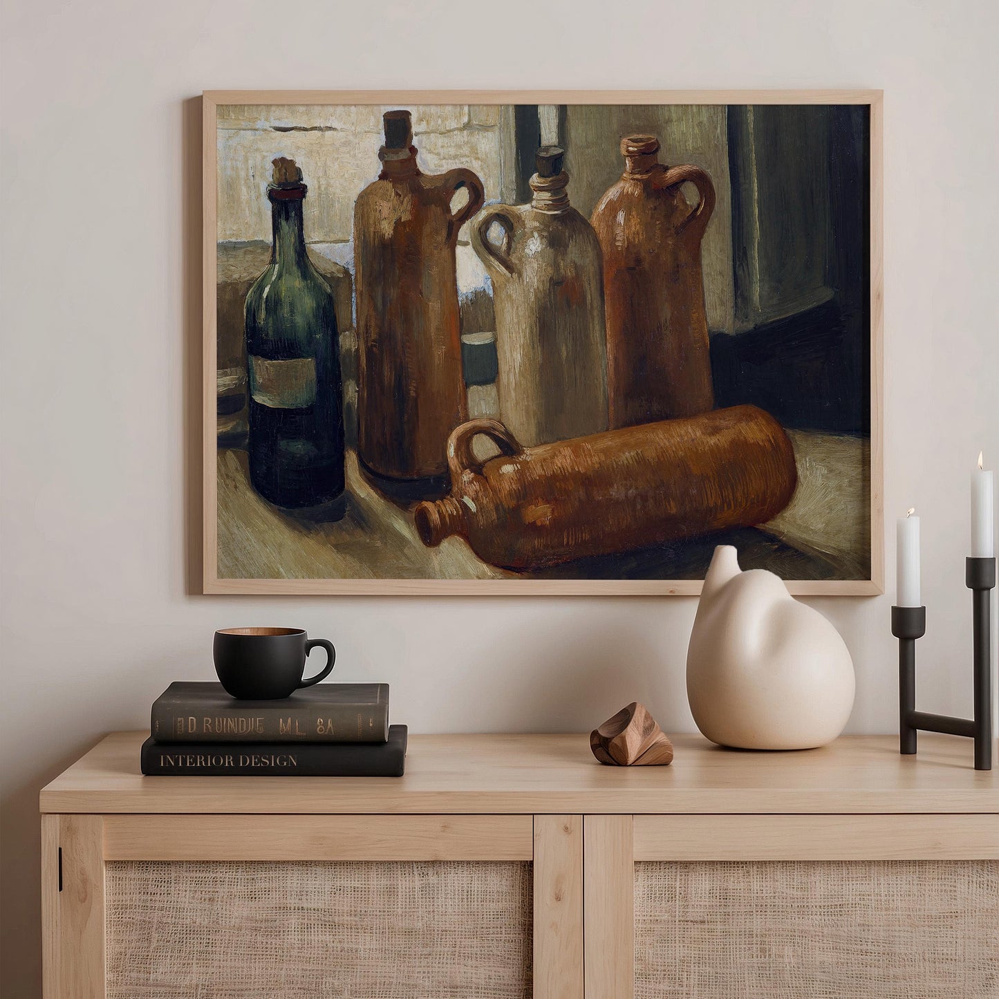 Van Gogh - Still Life with Five Bottles Print