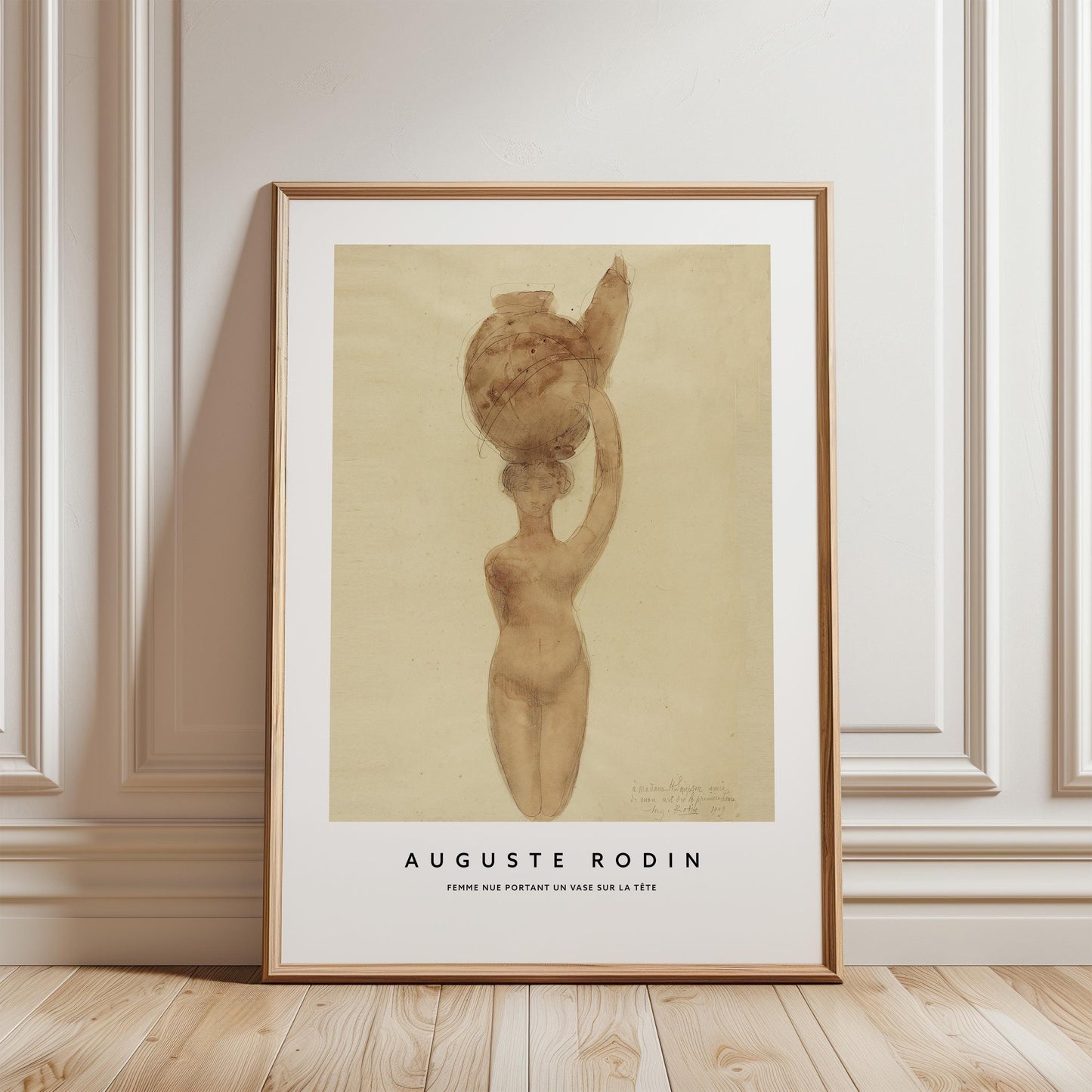 Auguste Rodin - Nude Woman Carrying Vase on Head Print
