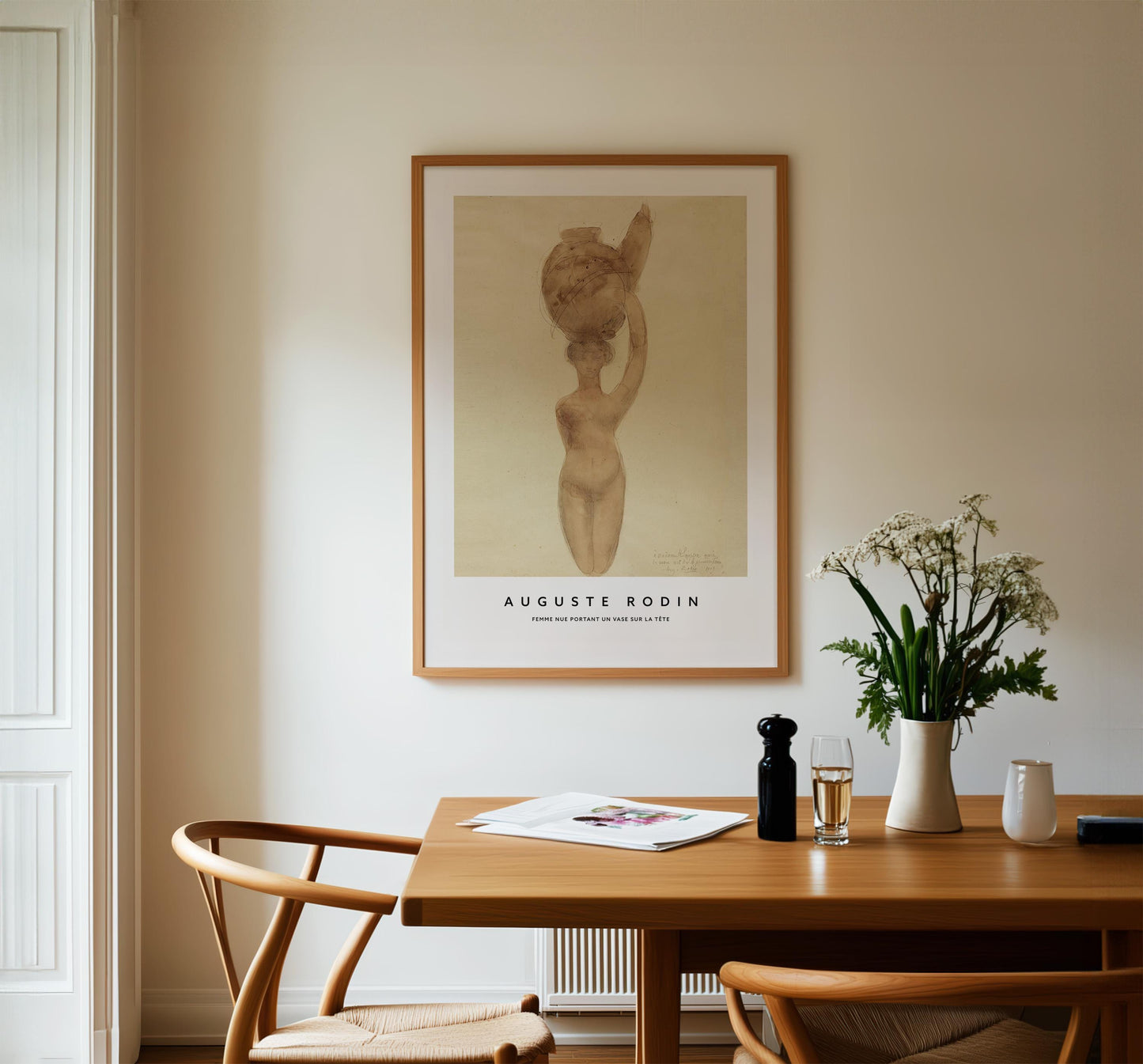Auguste Rodin - Nude Woman Carrying Vase on Head Print