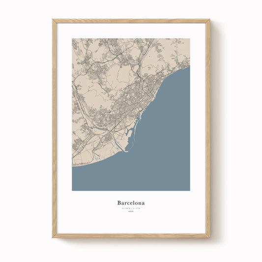 Barcelona City Map Print