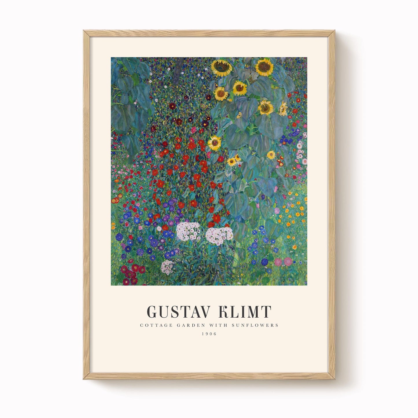 Gustav Klimt - Cottage Garden with Tall Sunflowers Print