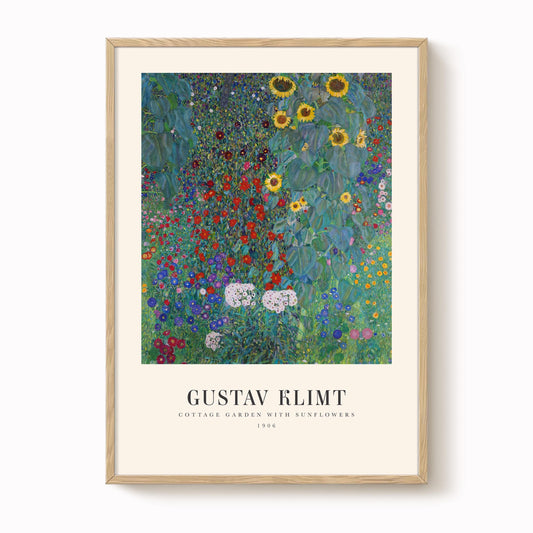 Gustav Klimt - Cottage Garden with Tall Sunflowers Print