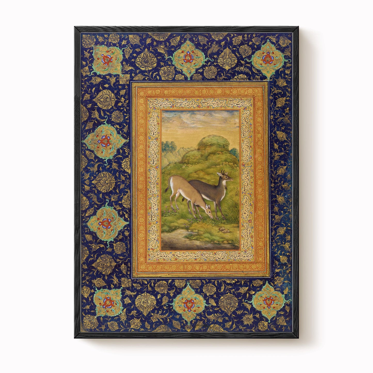 Mughal Two Deer Print