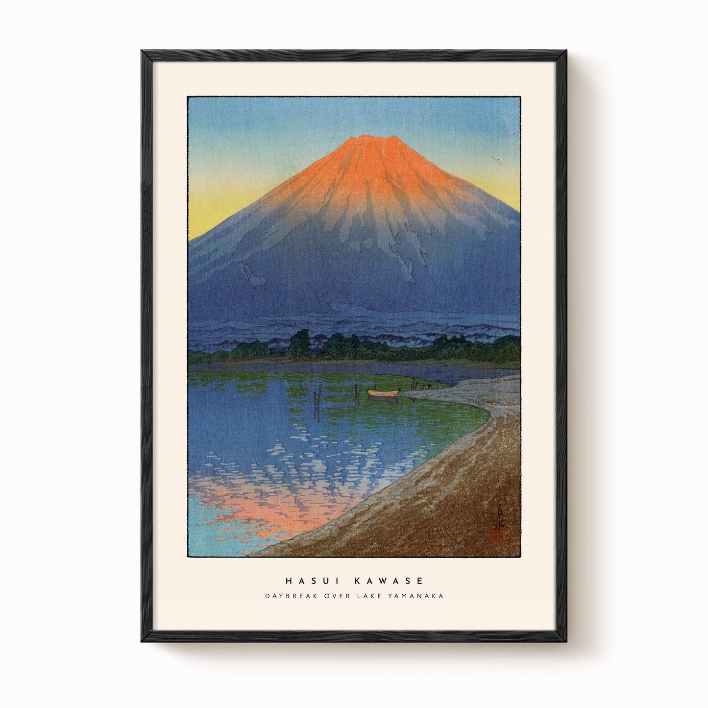 Hasui Kawase - Daybreak Over Lake Yamanaka Print