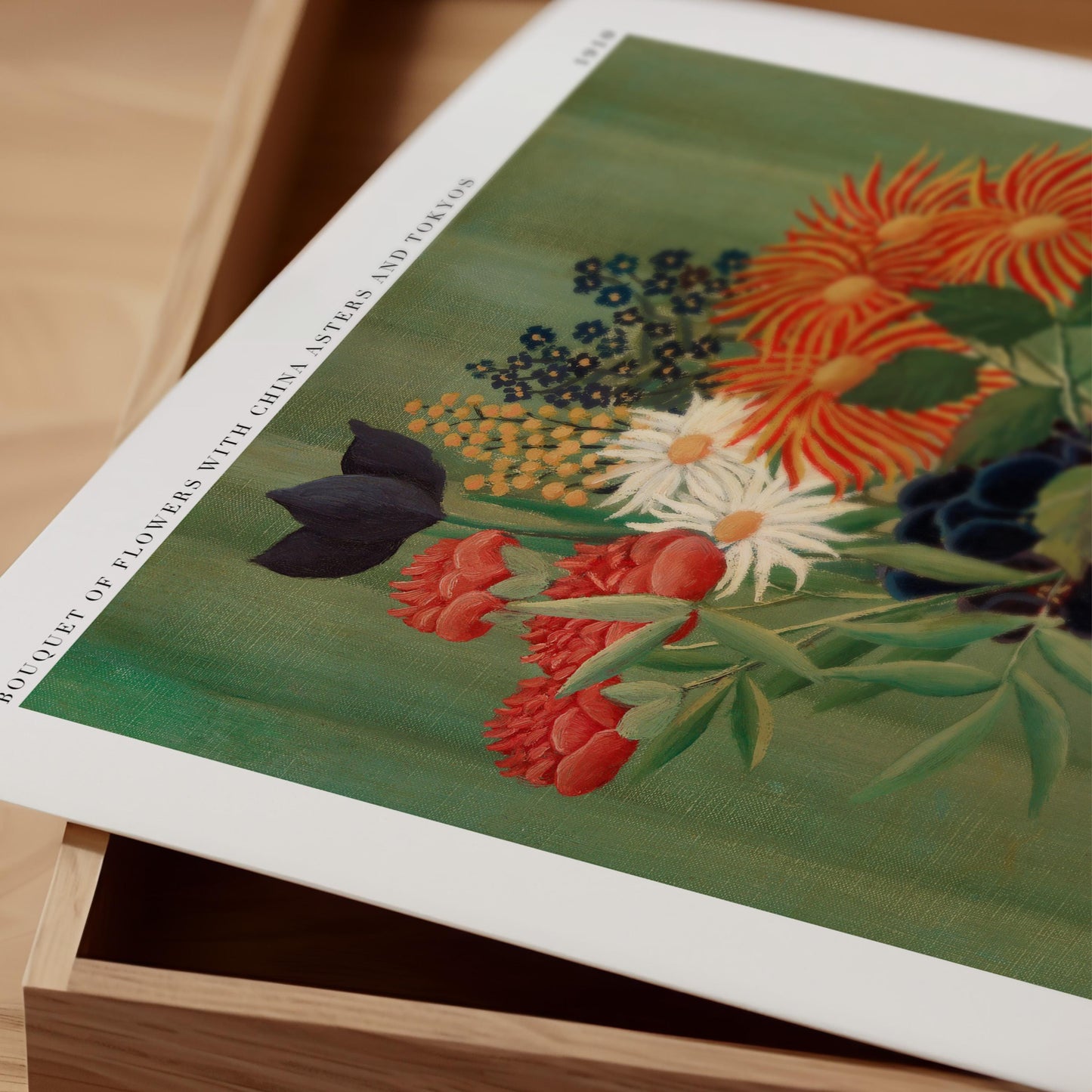 Henri Rousseau - Bouquet of Flowers with China Asters and Tokyos Print