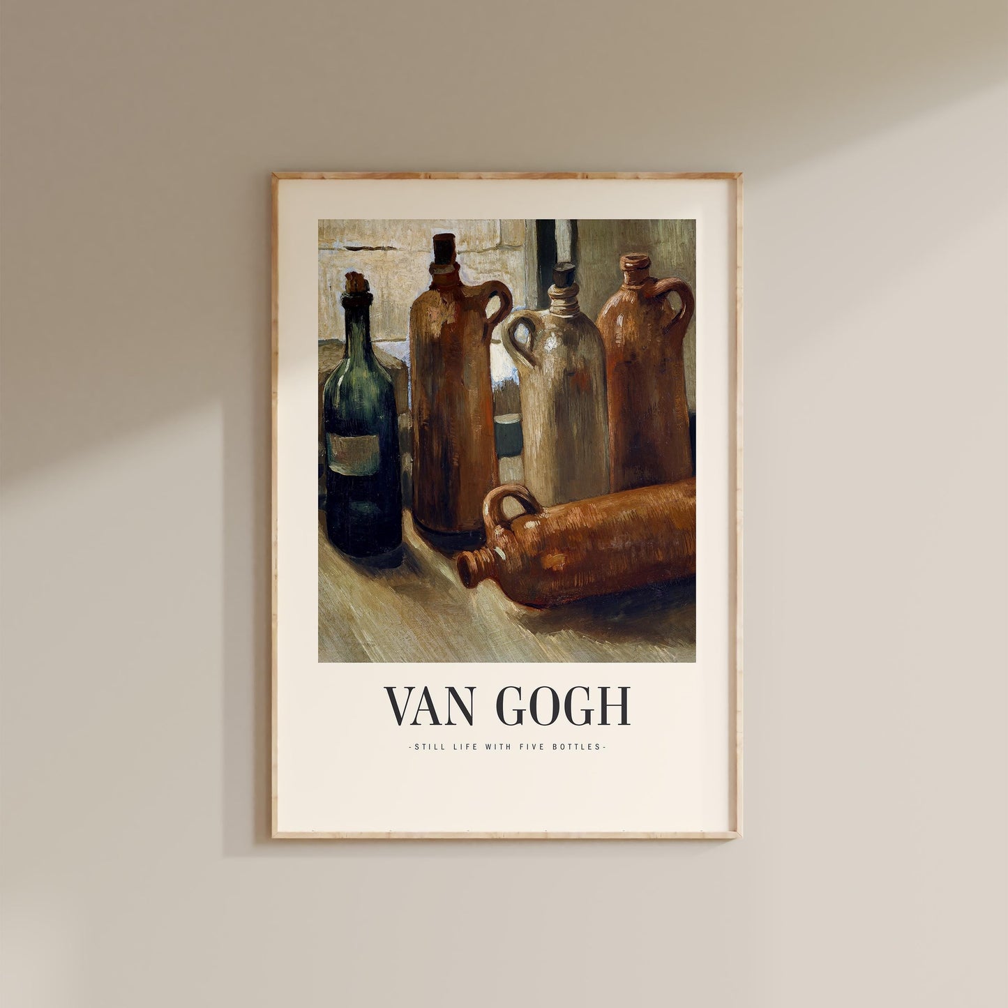 Van Gogh - Still Life with Five Bottles Print