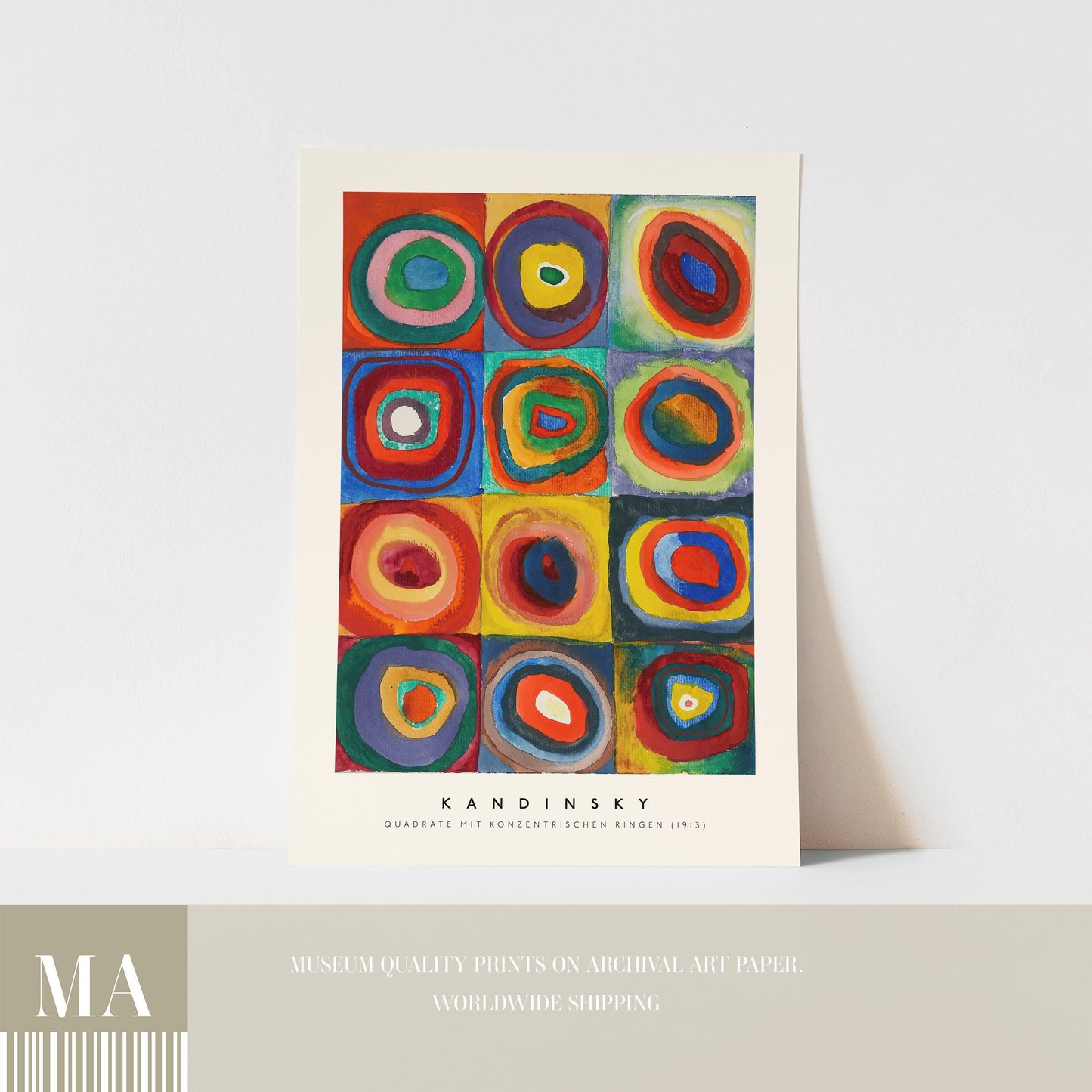 Kandinsky - Quadrate mit konzentrischen Ringen Print