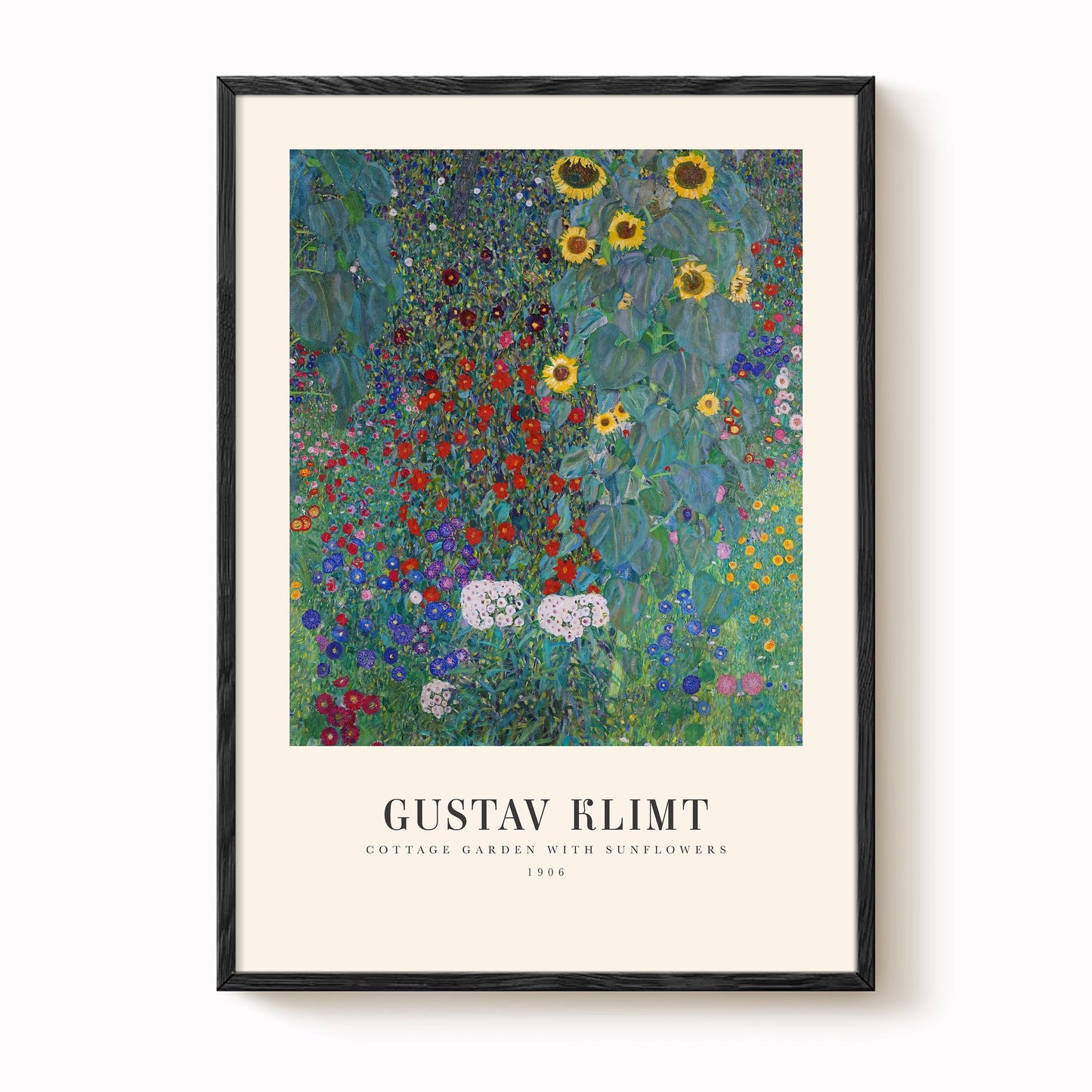 Gustav Klimt - Cottage Garden with Tall Sunflowers Print