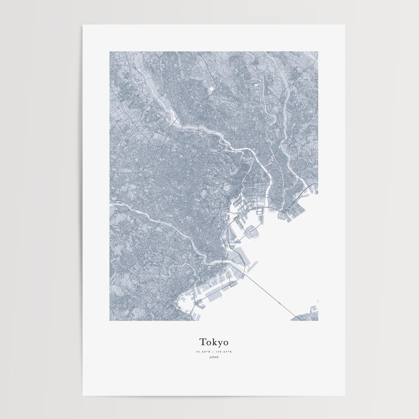 Minimalist Tokyo City Map Print
