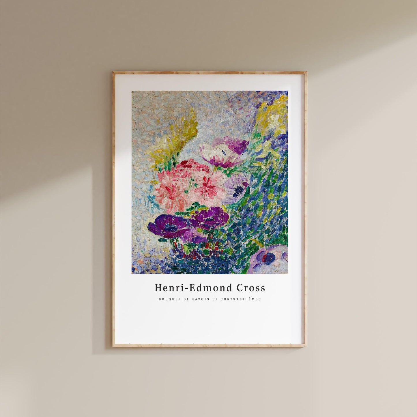 Henri-Edmond Cross - Bouquet of Poppies and Chrysanthemums Print
