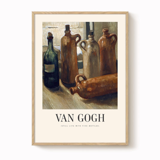 Van Gogh - Still Life with Five Bottles Print
