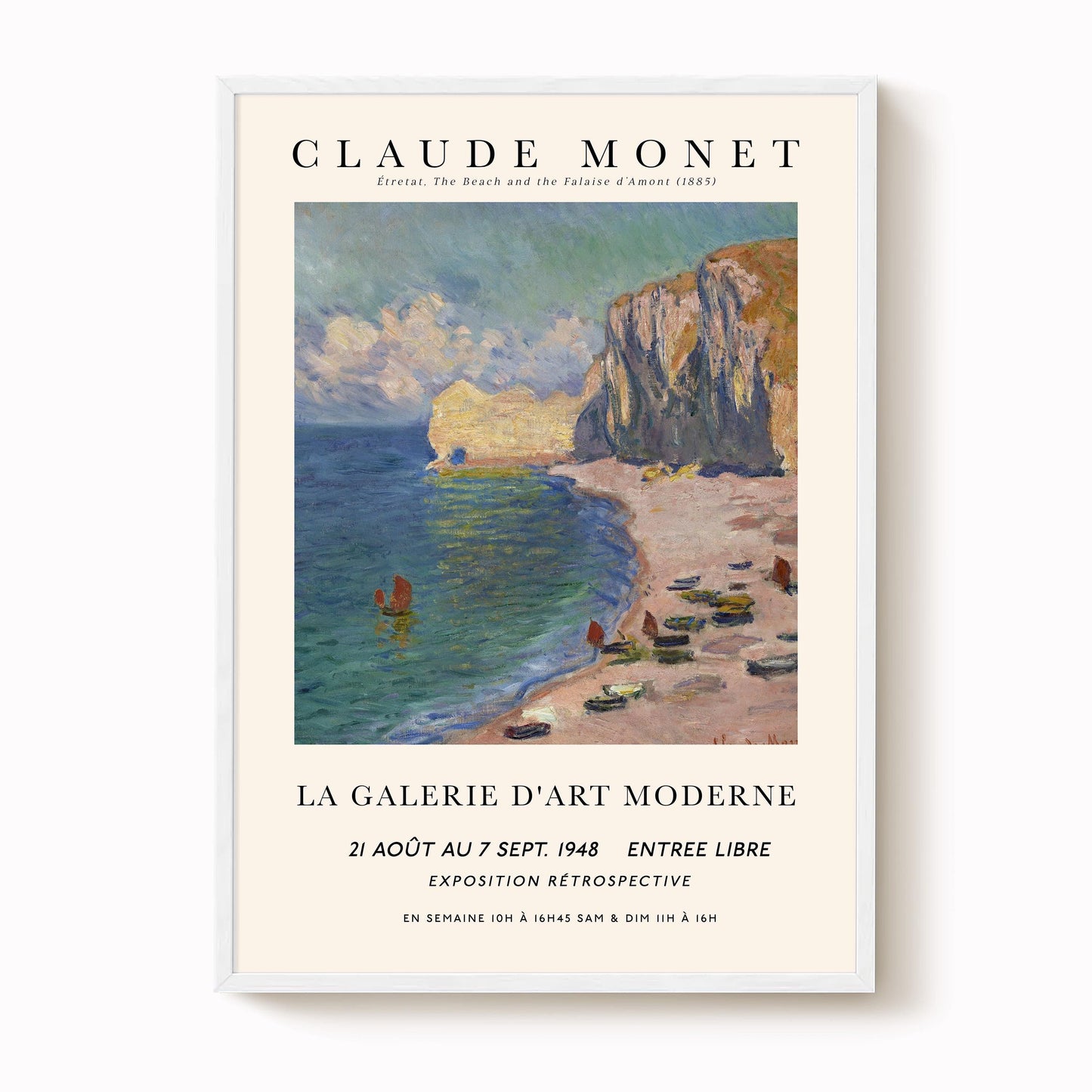 Monet - Beach at Étretat Print