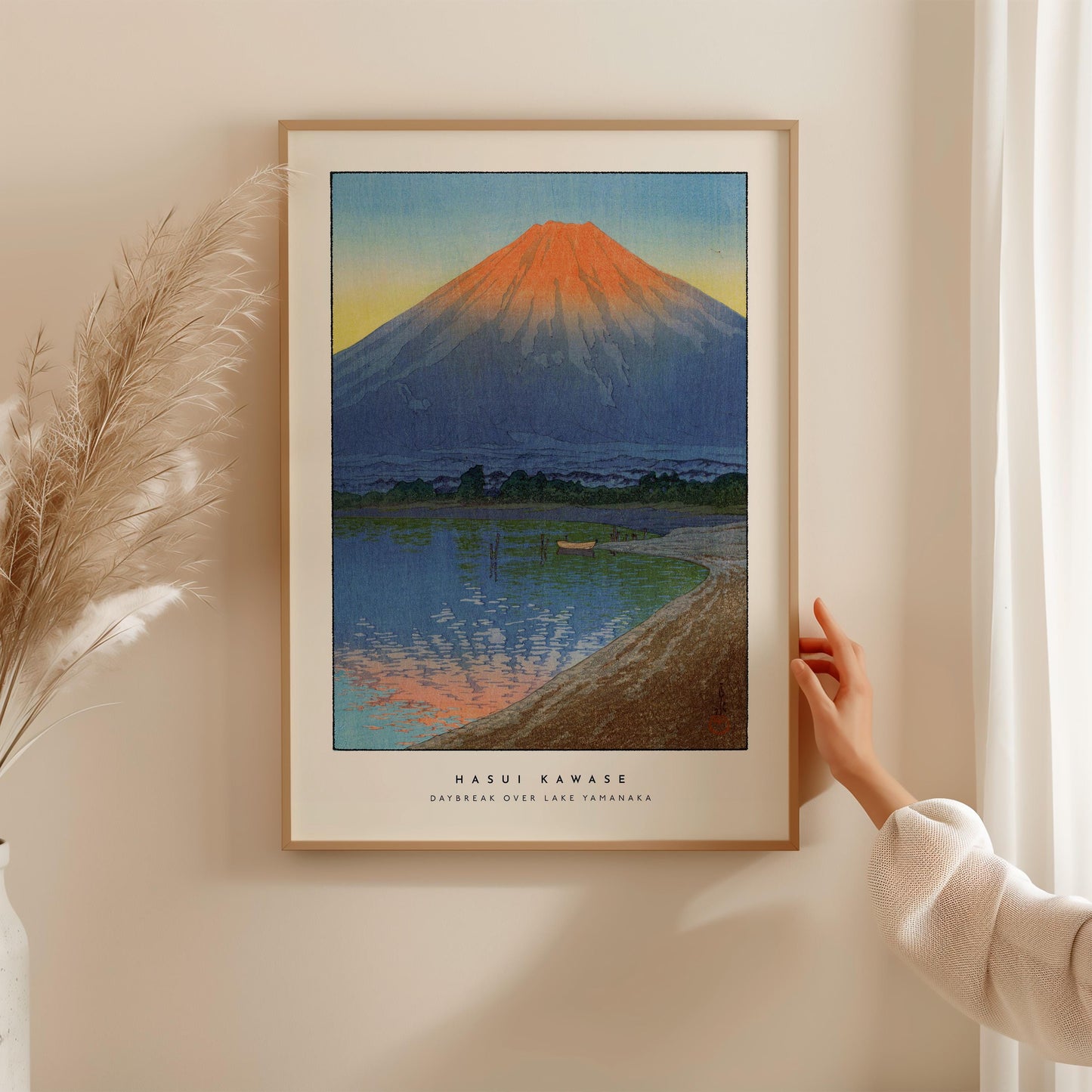 Hasui Kawase - Daybreak Over Lake Yamanaka Print