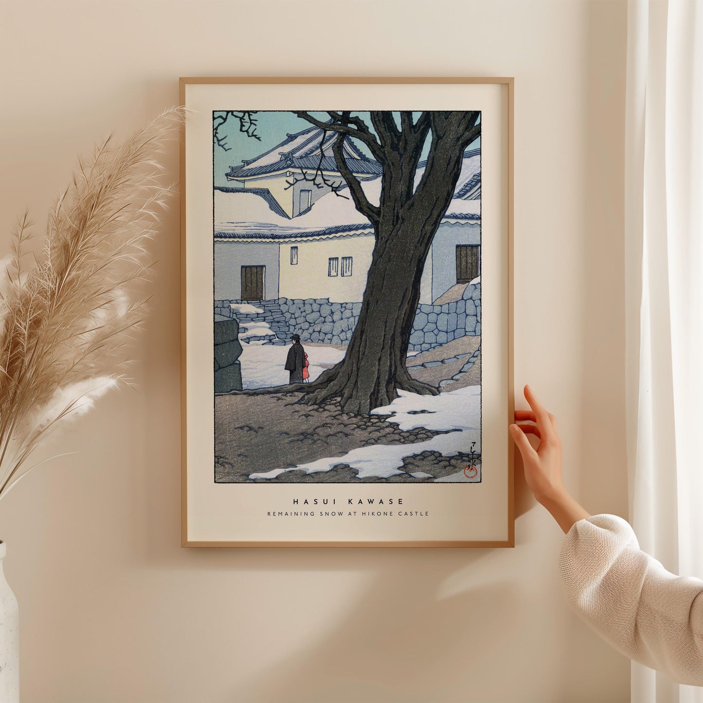Hasui Kawase - Remaining Snow At Hikone Castle Print