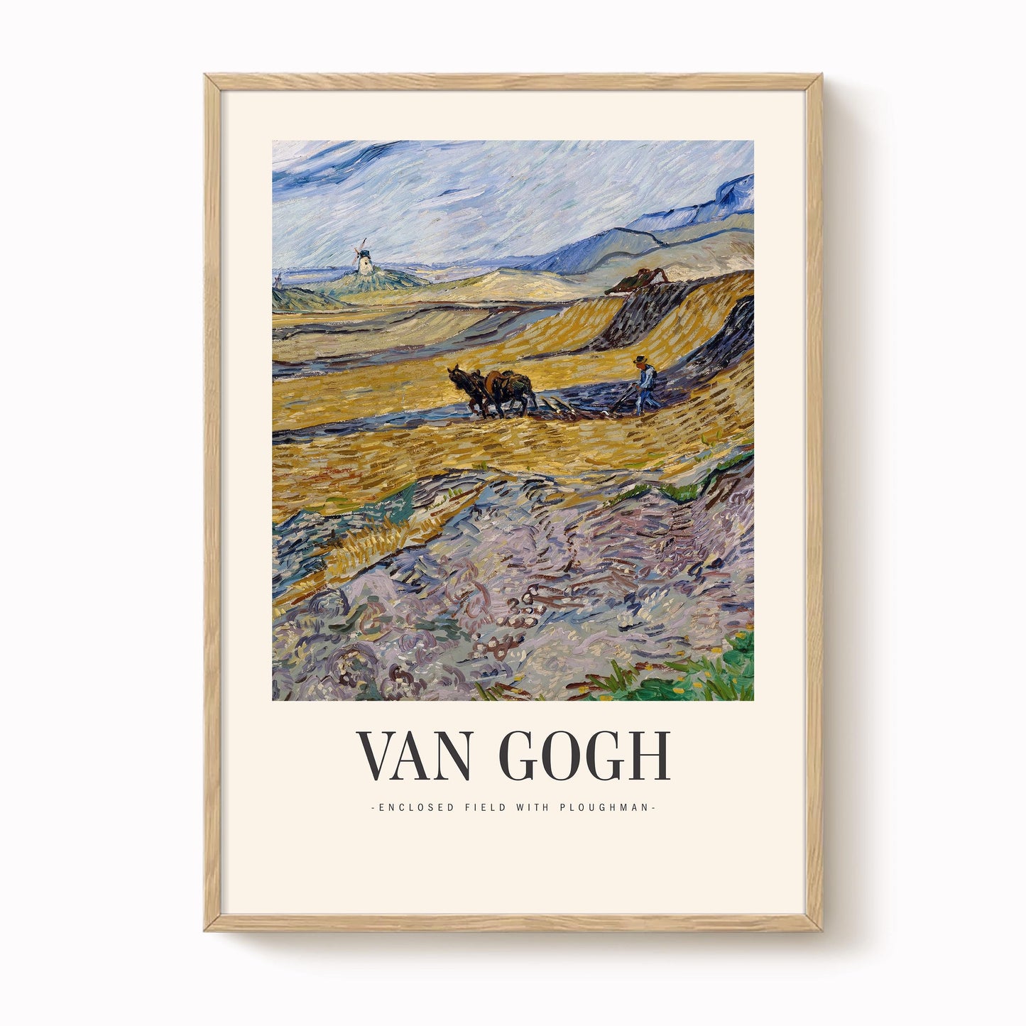 Van Gogh - Enclosed Fields with Ploughman
