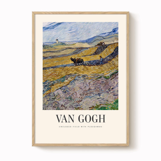 Van Gogh - Enclosed Fields with Ploughman