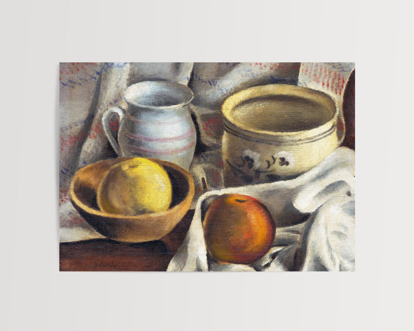 Mikuláš Galanda - Still Life with Ceramic Pots and Apples Print